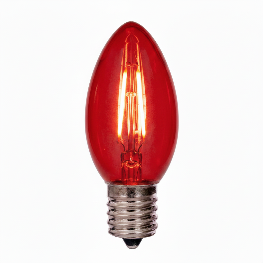 LED C9 Straight Filament Bulb - RED Red- Straight — view 1
