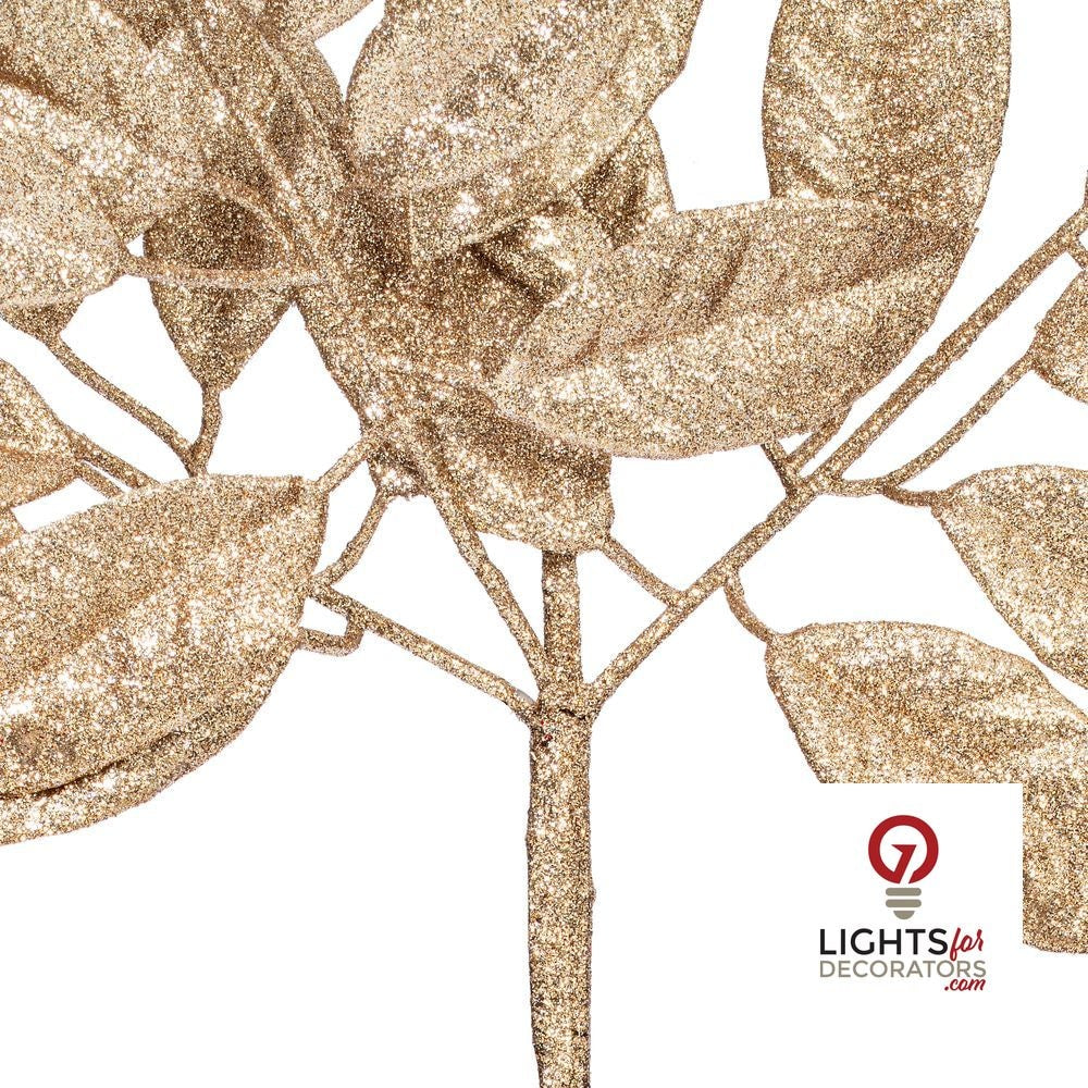 31" Gardenia Glitter Spray - Set of 2 - Café Latte — alternate view