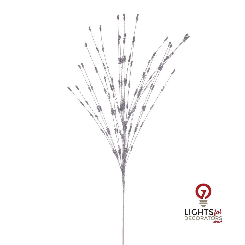 36" Berry Glitter Spray - Set of 6 - Silver