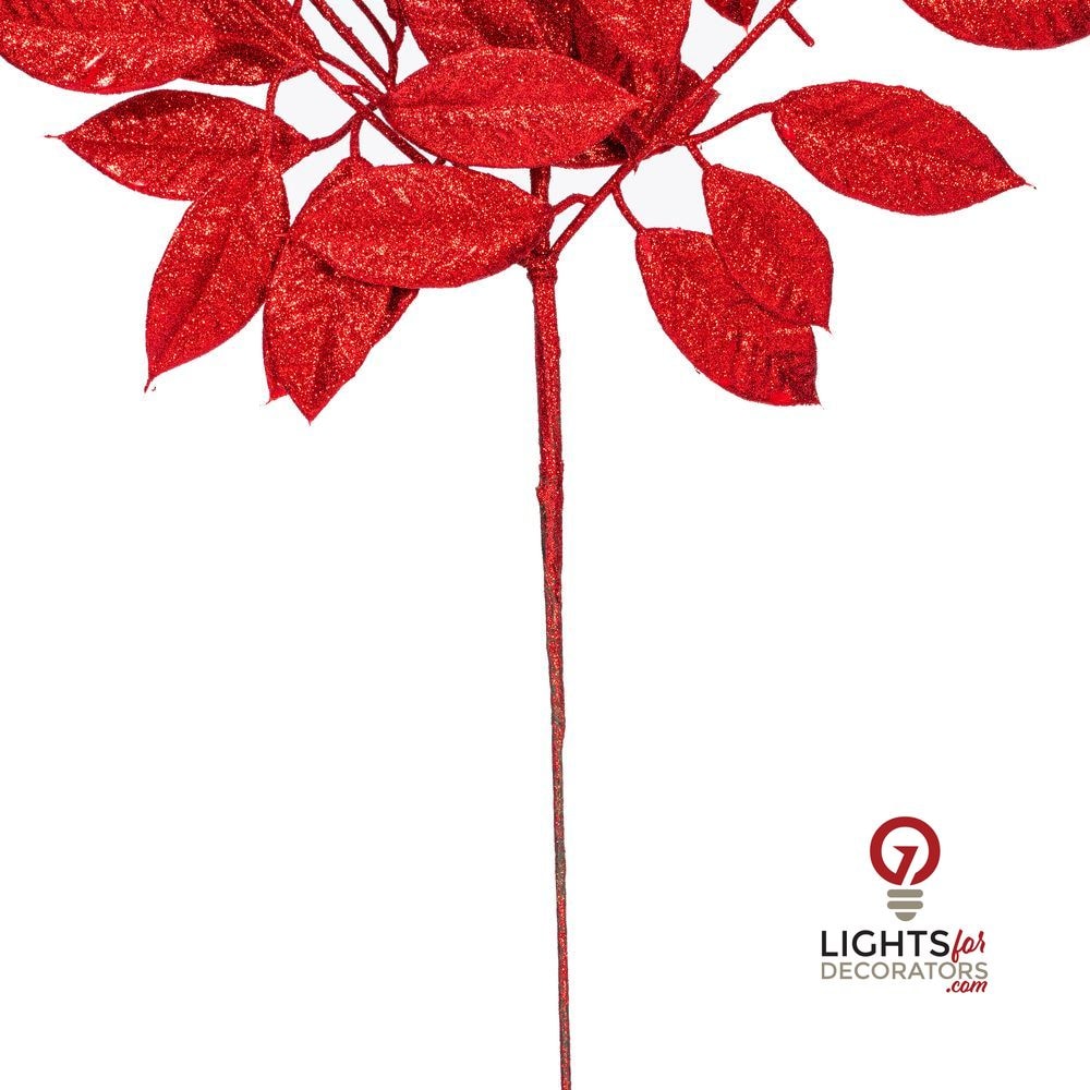 31" Gardenia Glitter Spray - Set of 2 - Red — alternate view