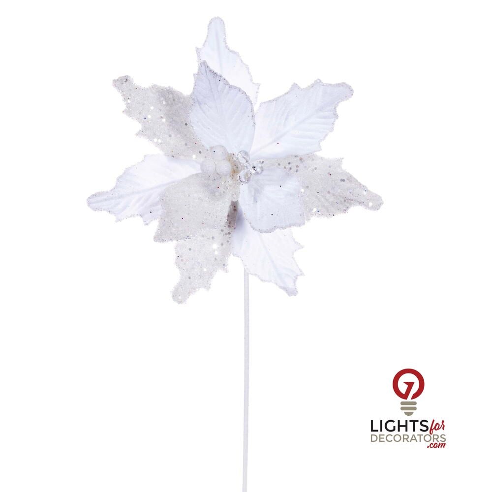 20" Velvet Sugar 11.5" Flower - Set of 3 - White