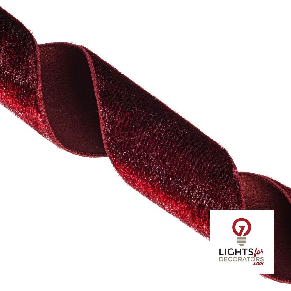 4" Ribbon - Velvet Luster - 10 Yard Roll - Burgundy — alternate view