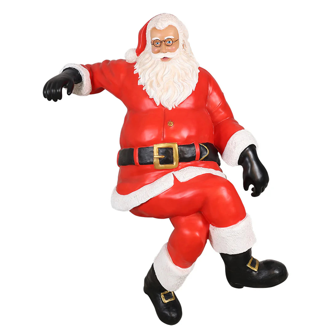 Sitting Santa on Sleigh Resin Display — view 1