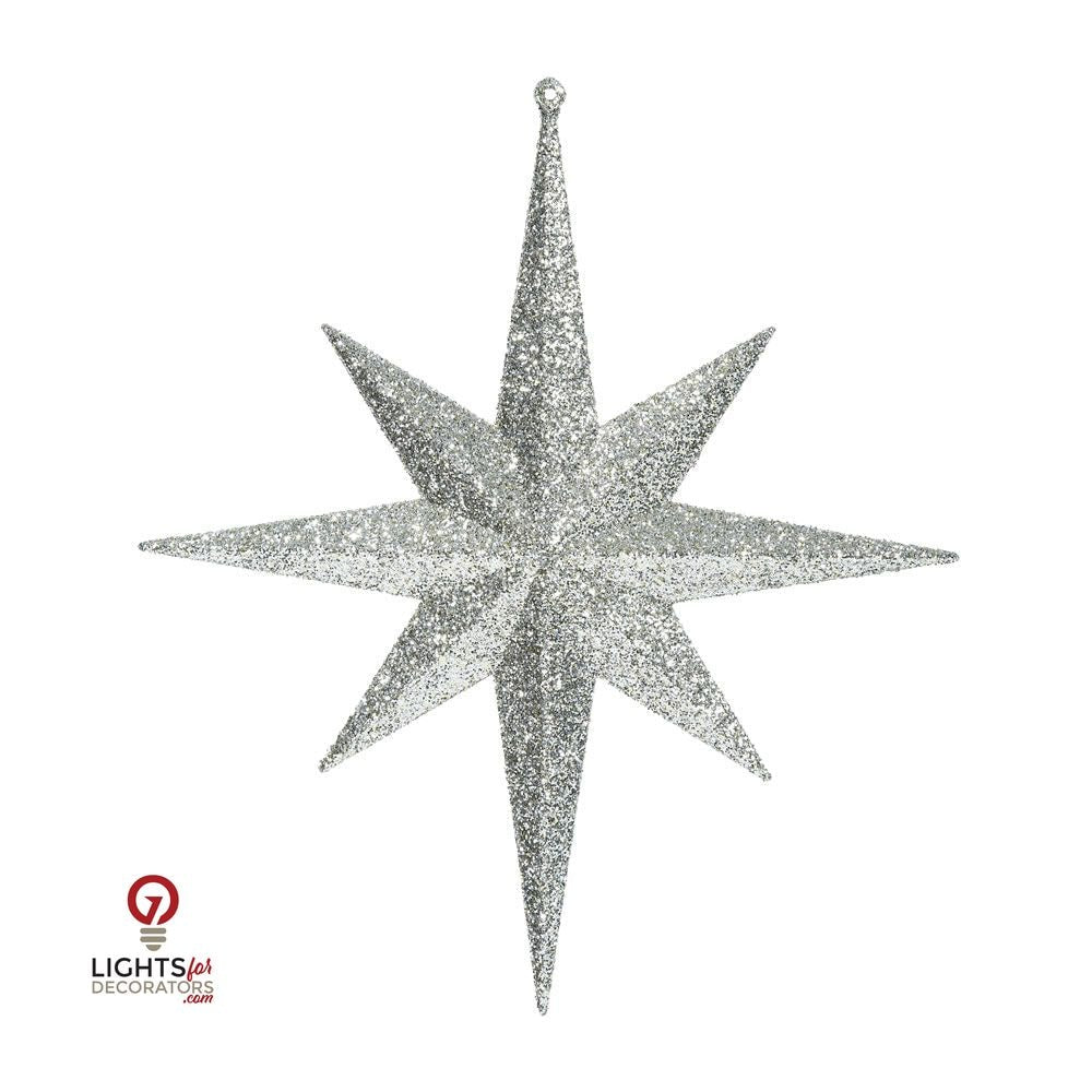 12" Glitter Bethlehem Star Ornament - Champagne - Set of 2 Champagne — view 1