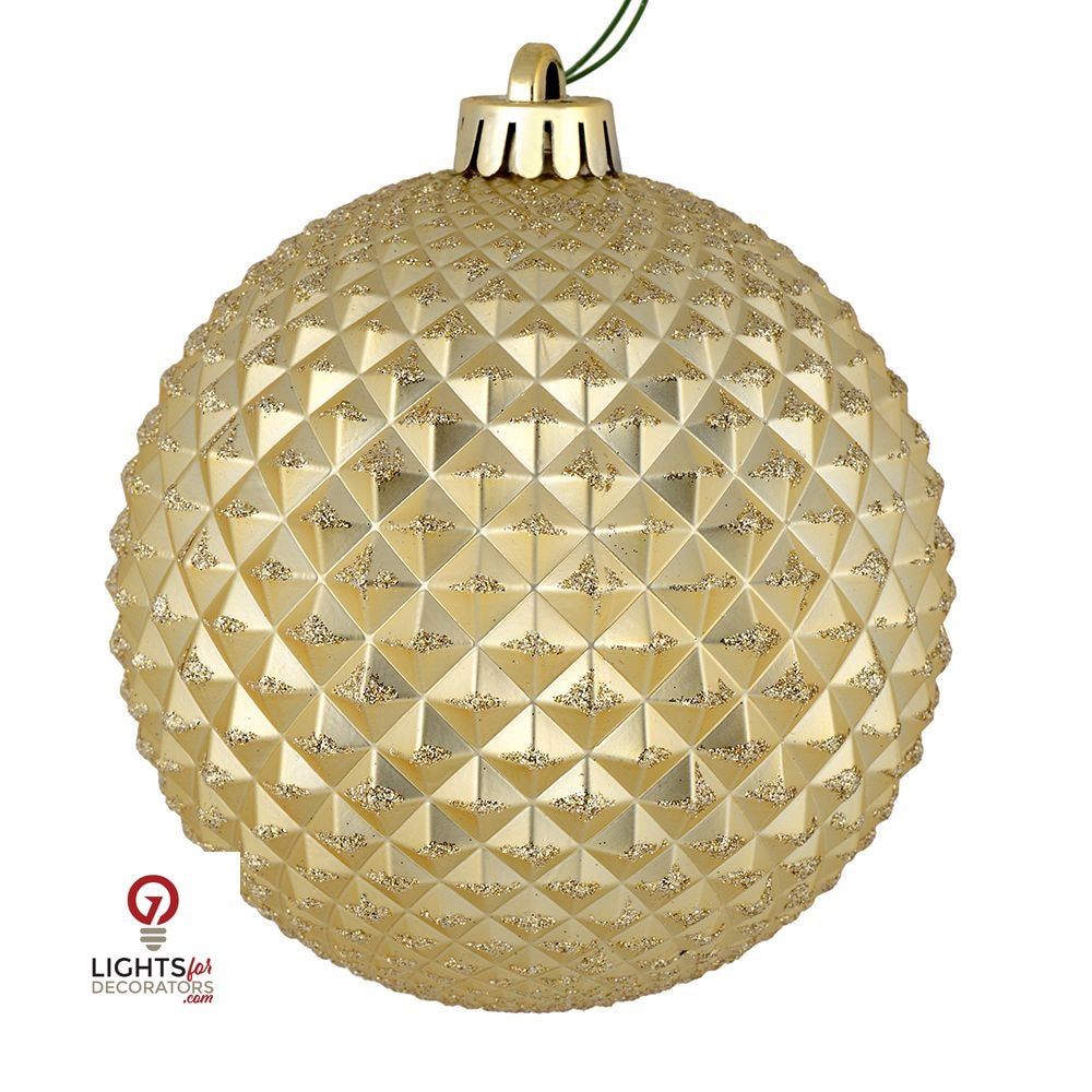 2.75" Durian Glitter Ball Ornament - Champagne - Set of 12 Champagne — view 1