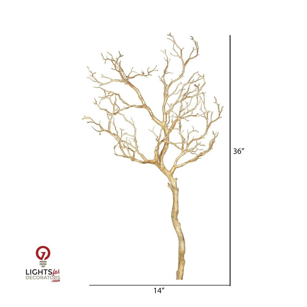 34" Artificial Manzanita Branch - Gold — view 2