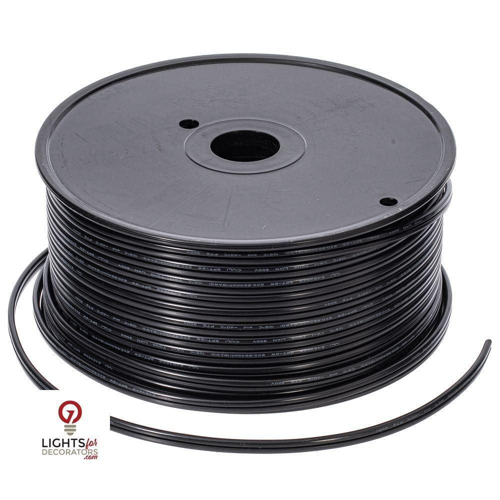 Black Zip Wire Lamp Cord - SPT2 - 250' Black- 250' — view 1