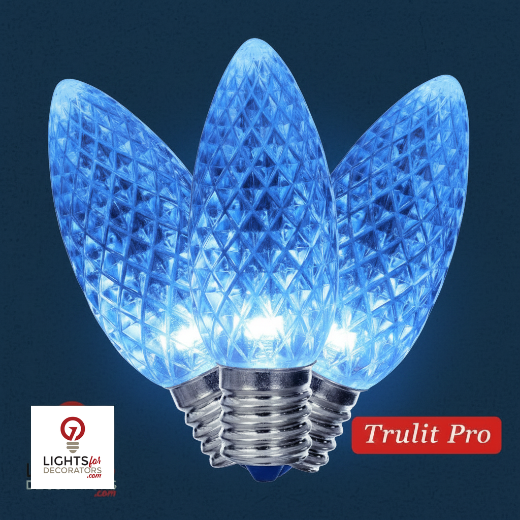 Blue LED C9 - TruLit Pro Faceted Bulb - Steady Blue — view 1