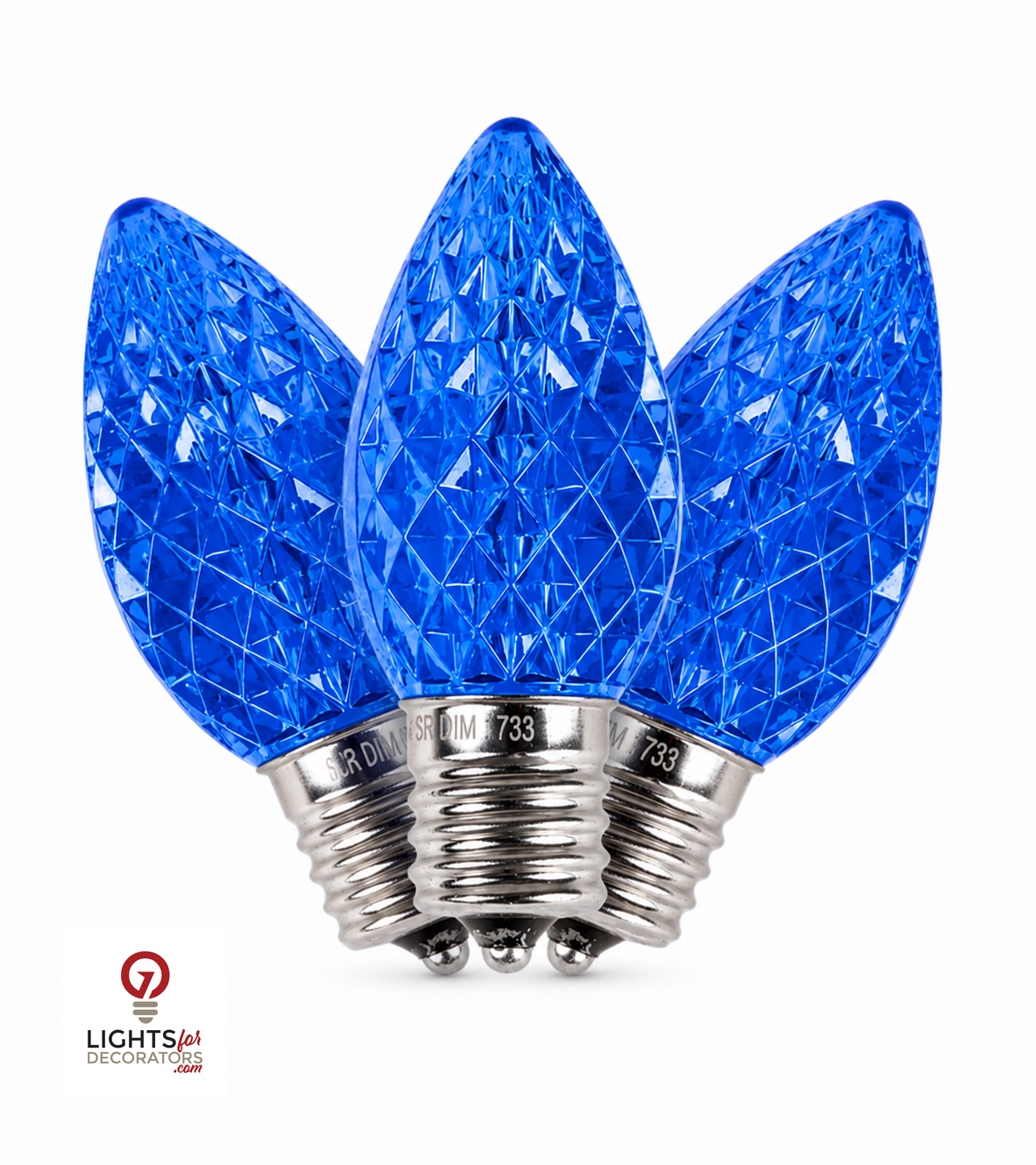 Blue LED C7 - TruLit Pro Faceted LED Bulb - Steady Blue — view 1