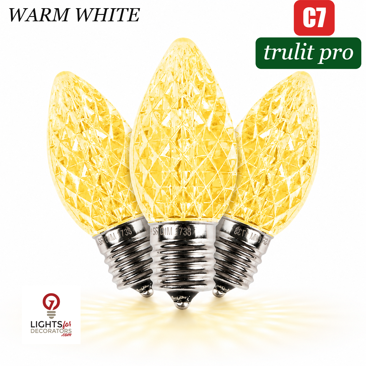 Warm White LED C7 - TruLit Pro Faceted LED Bulb - Steady Warm White — view 1