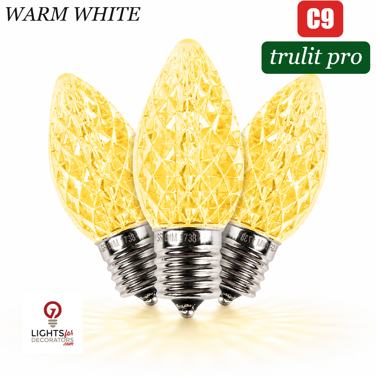 Warm White LED C9 - TruLit Pro Faceted Bulb - Steady Warm White — view 1