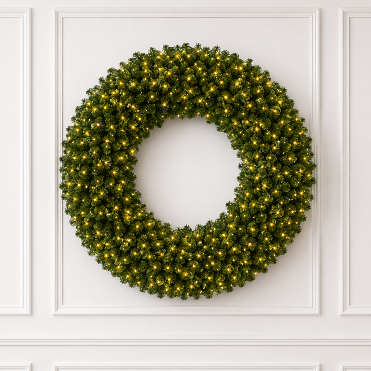 60" Unlit Dense Forest Pine Wreath — view 2