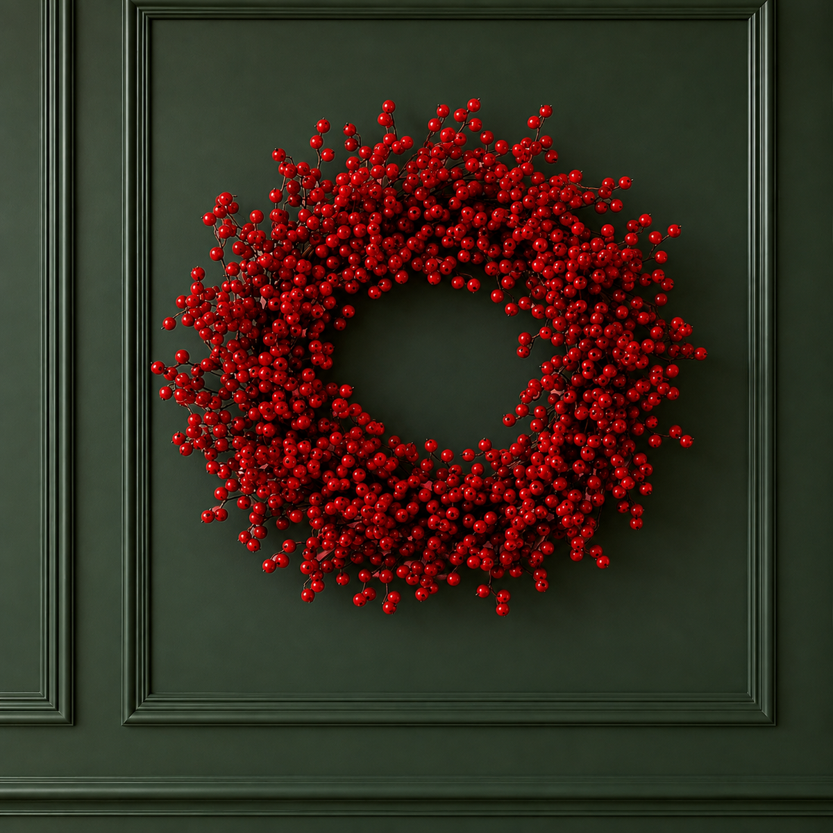 Waterproof Deluxe Berry Wreath 30" - Red — view 2
