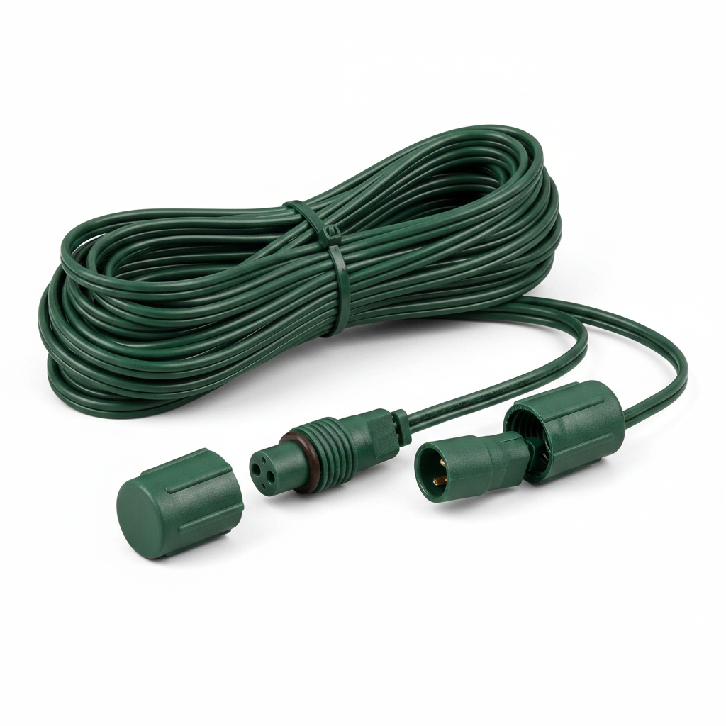 50' Green FestivePro Coaxial Extension — view 1