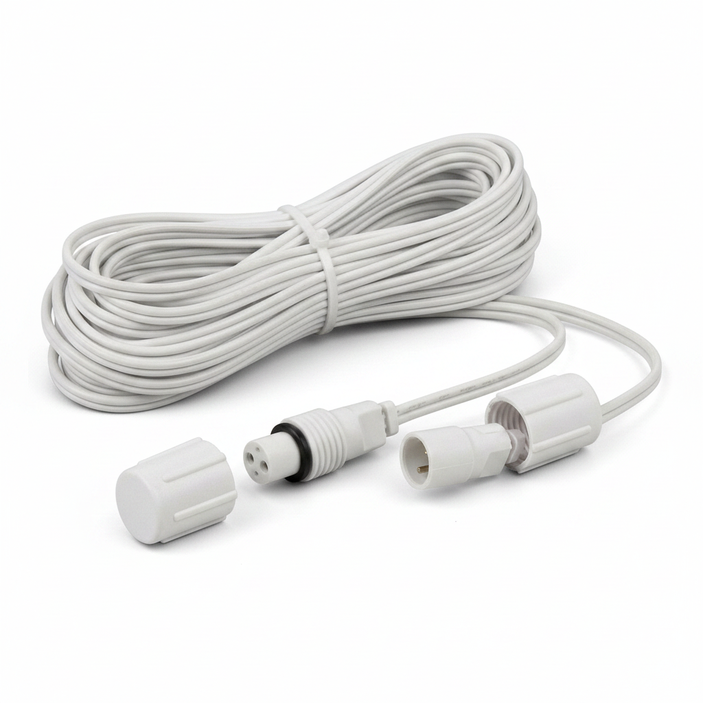 50' White FestivePro Coaxial Extension — view 1