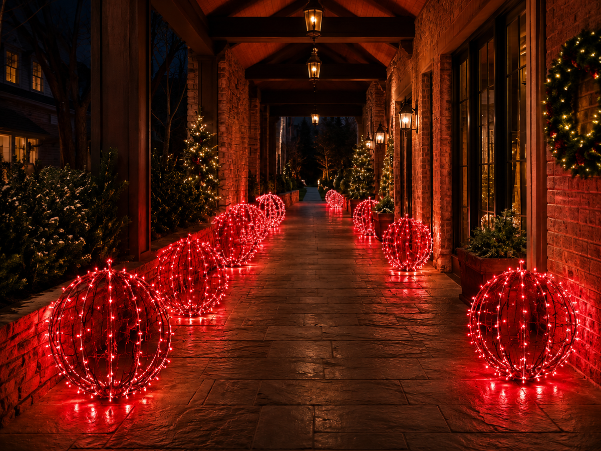 15" Red Foldable Lighted Sphere — view 3