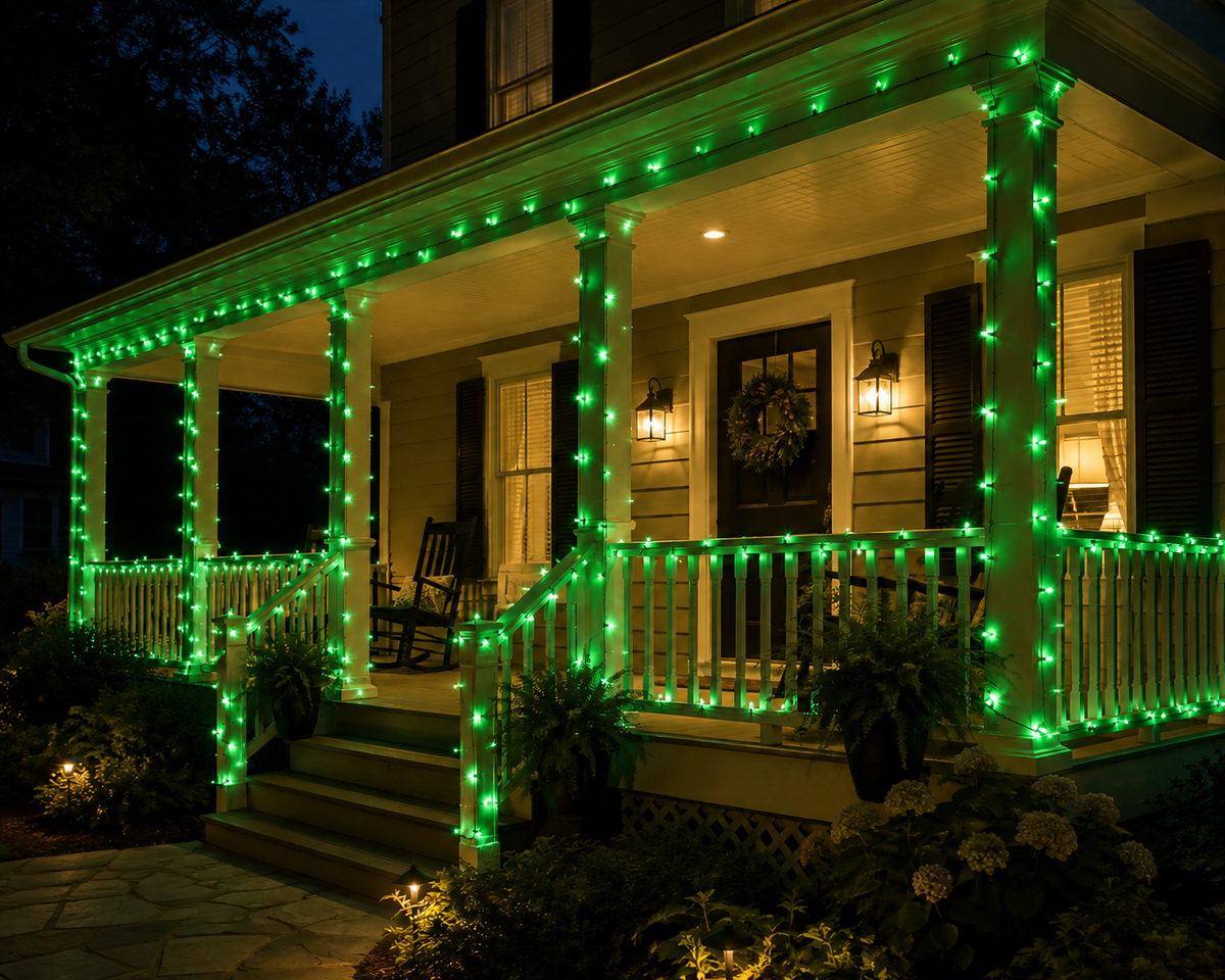 Green 5MM Cluster LED Light Set - 500 Lights - 12.3' - Green Wire — view 2