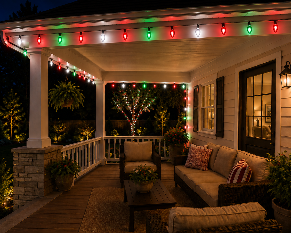 Red/Green/White C6 LED Light Set - 50 Lights — view 2