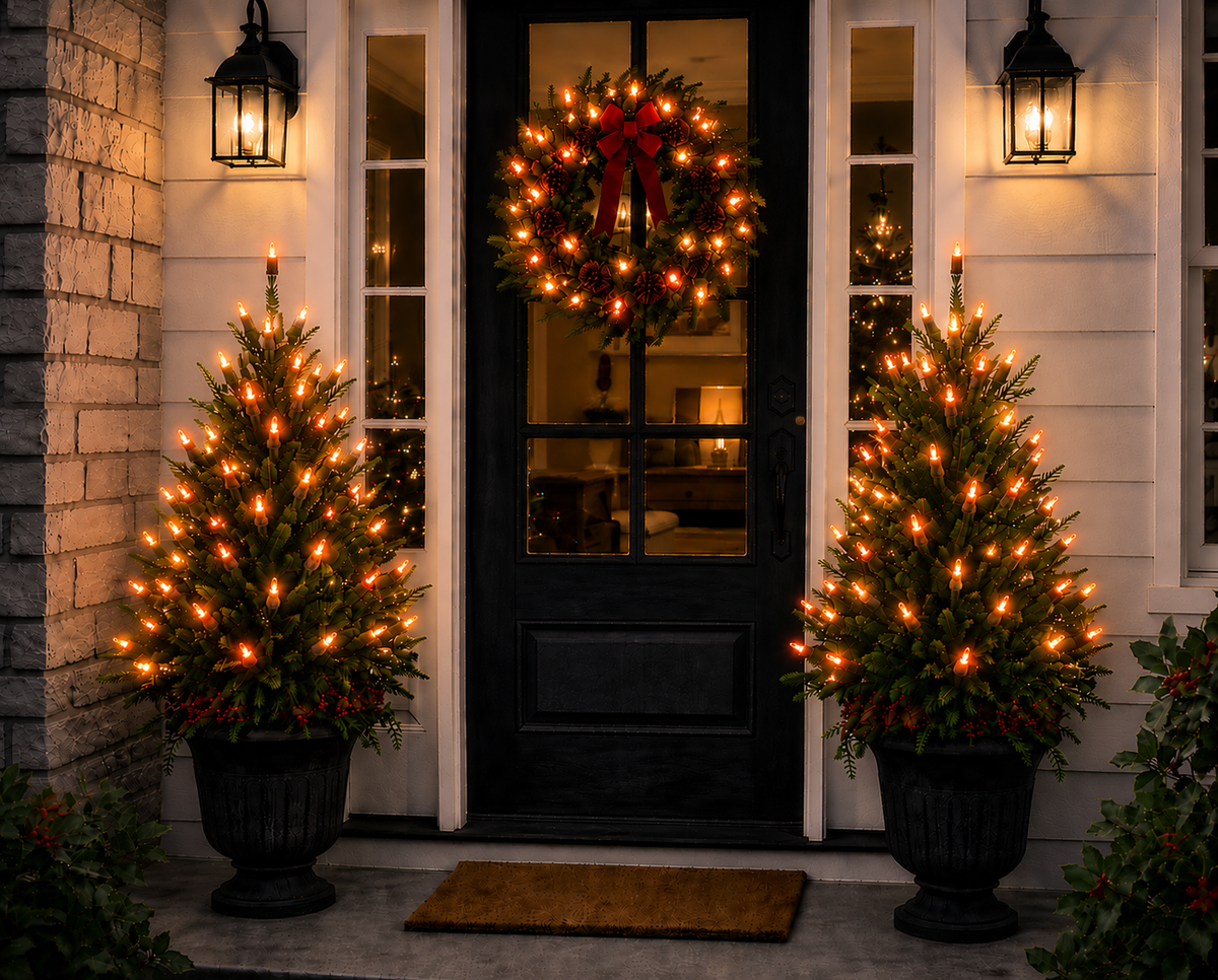 Orange 5MM LED Light Set - 70 Lights - 4" Spacing - Green Wire — view 2