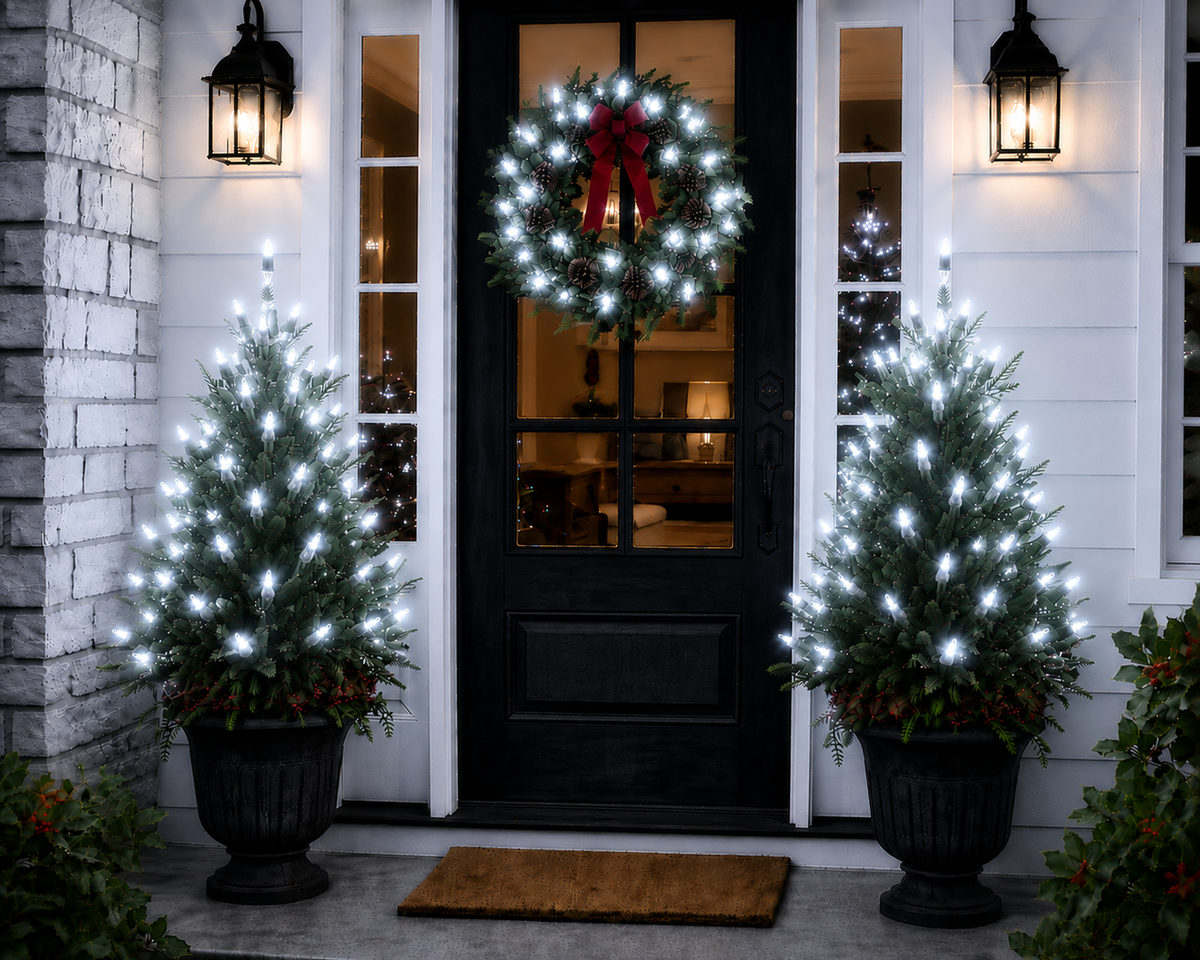 Pure White 5MM LED Light Set - 70 Lights - 4" Spacing - Green Wire — view 2