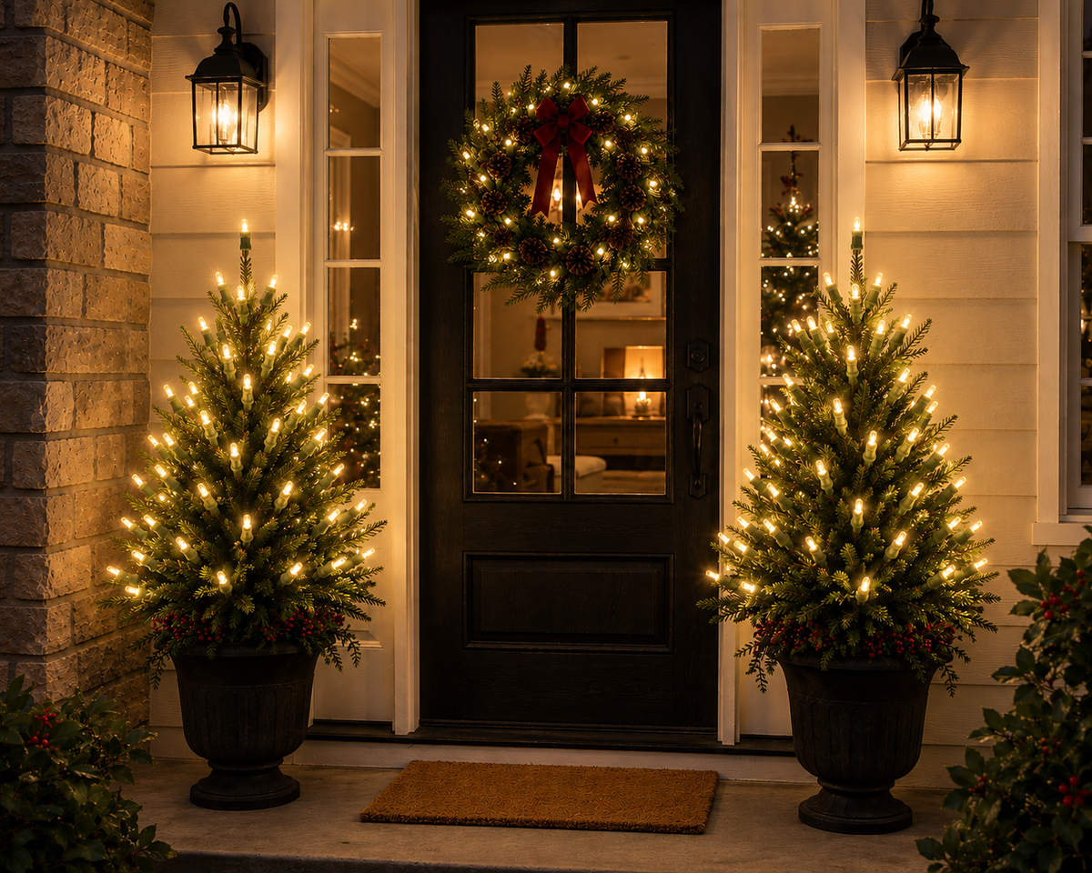 Warm White 5MM LED Light Set - 70 Lights - 4" Spacing - Green Wire — view 2