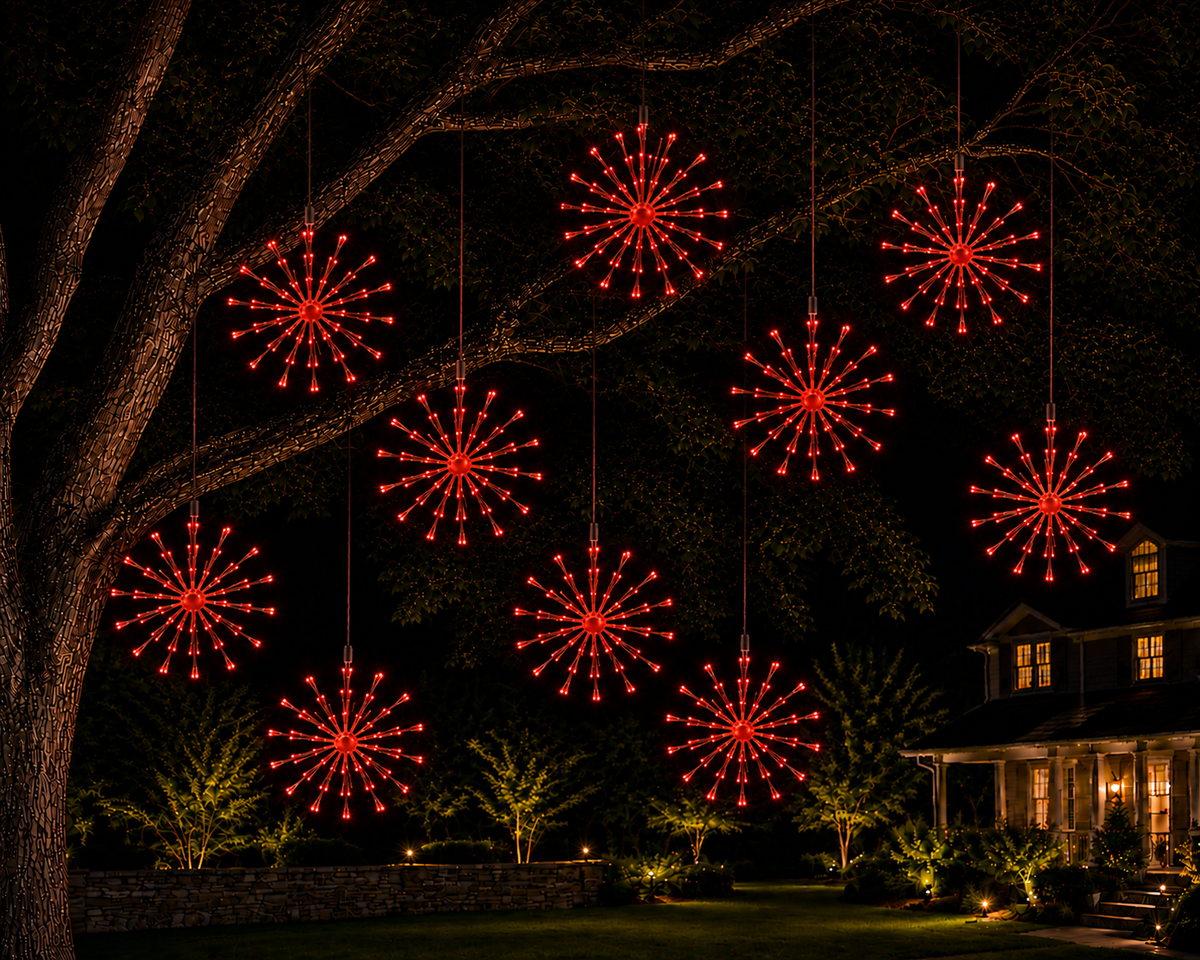 16" Red LED Spritzer - Twinkle - Green Frame — view 2