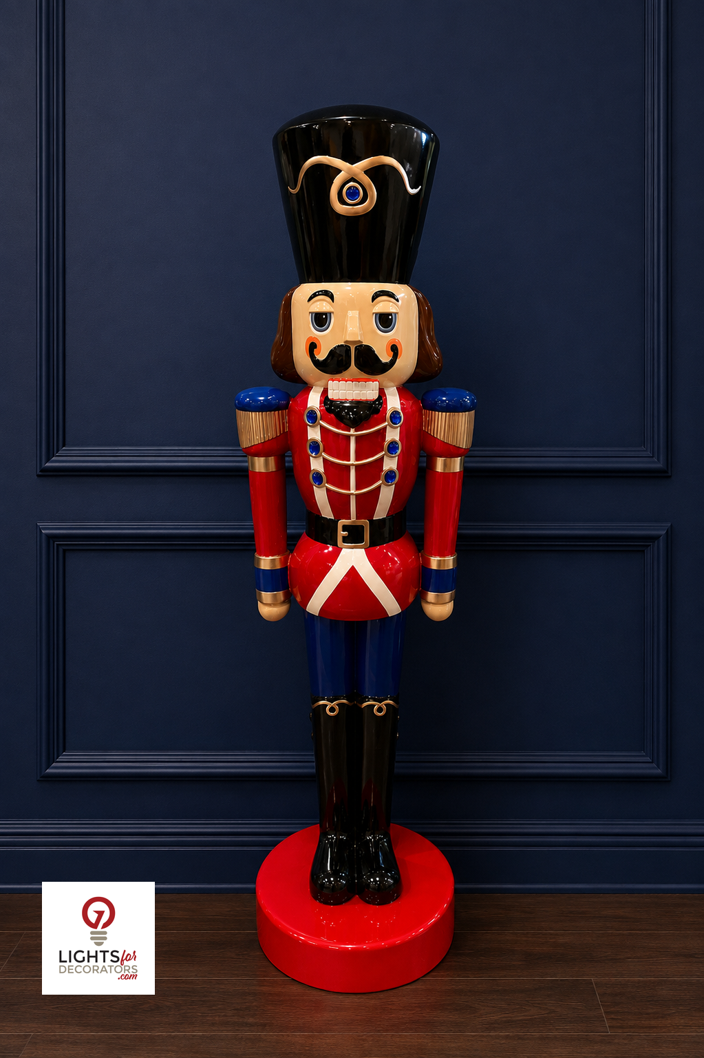 6 Foot Jeweled Nutcracker Resin Display — view 2