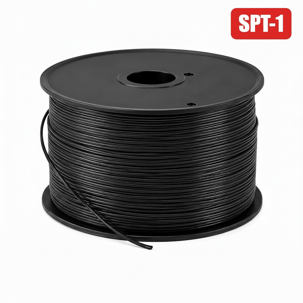 500' Black Wire (18AWG) - No sockets — view 1