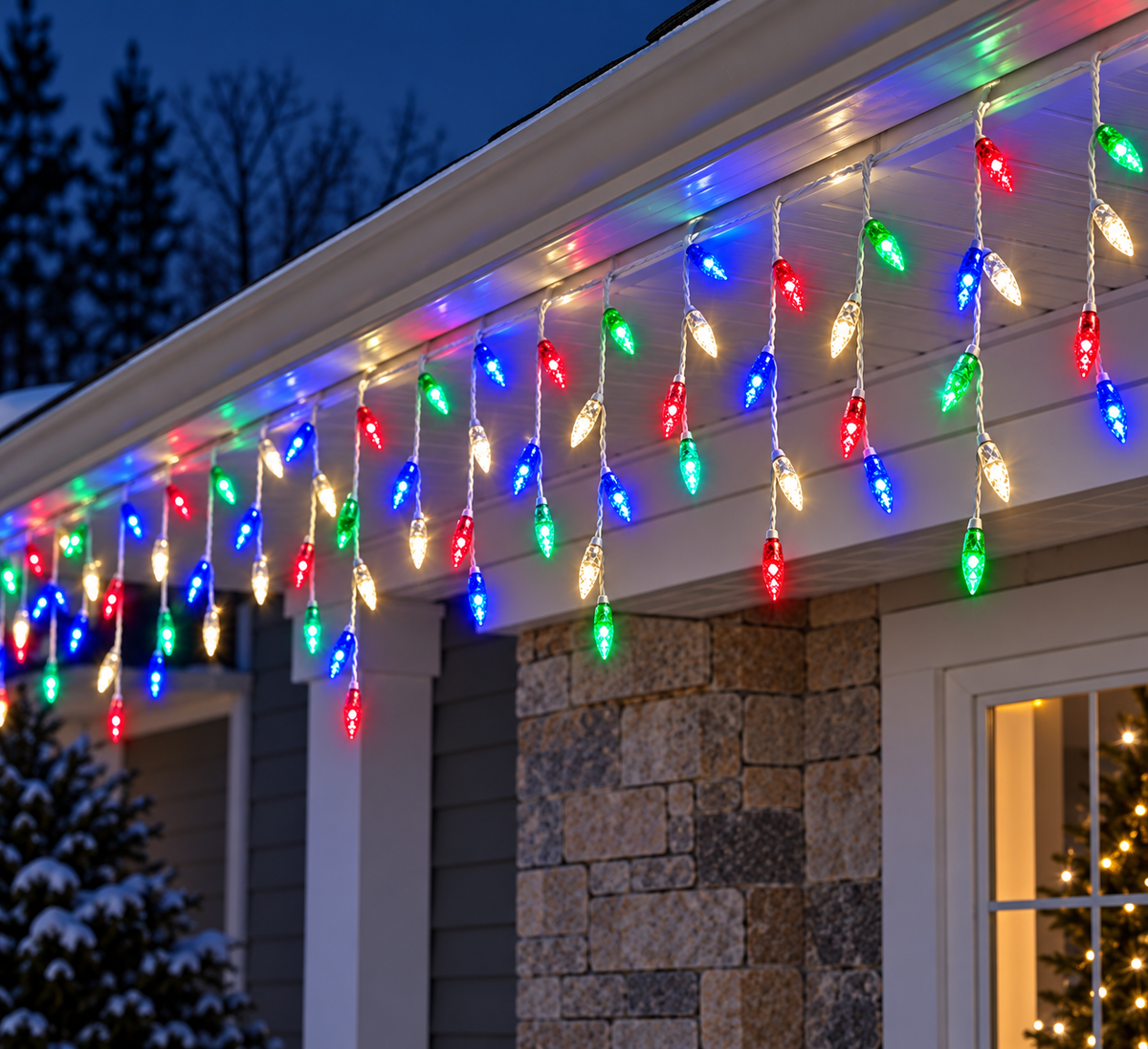 RGBWW Commercial M5 Faceted Icicle Light - 70 Lights — view 2