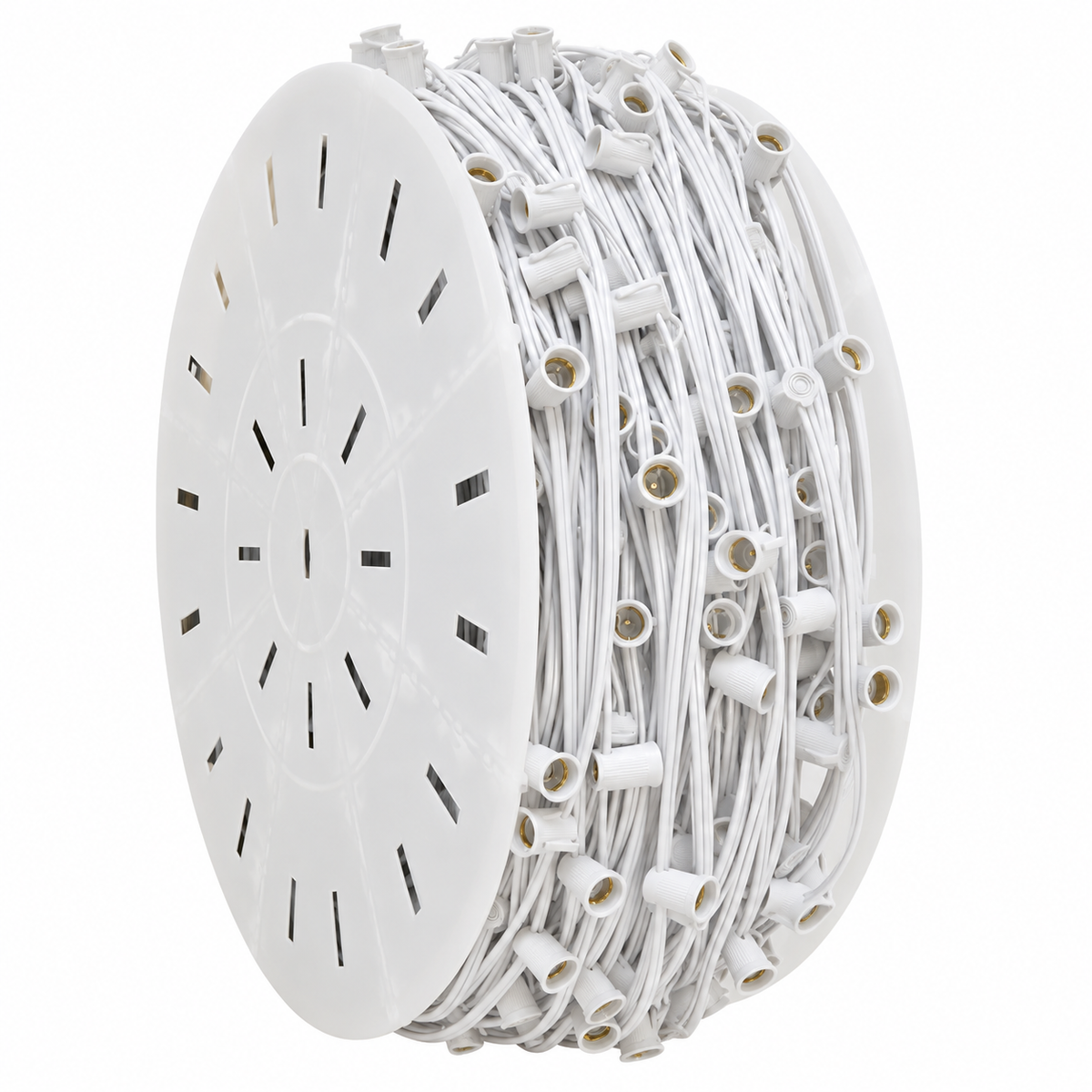White C9 Socket Wire Roll - SPT1 - 12" Spacing - 500' — view 1