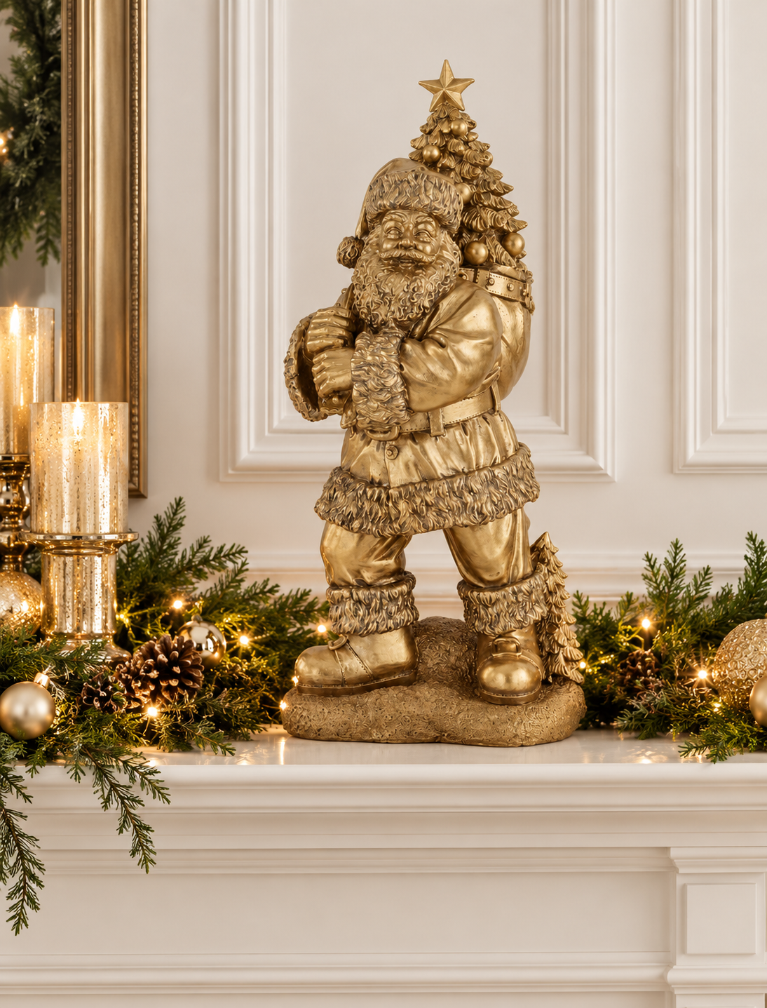 Antique Gold Santa - 23" — view 2