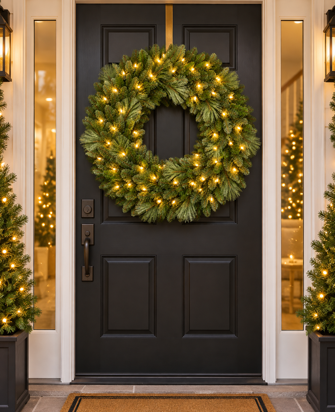 36" Prelit Warm White Denali Pine Wreath — view 2