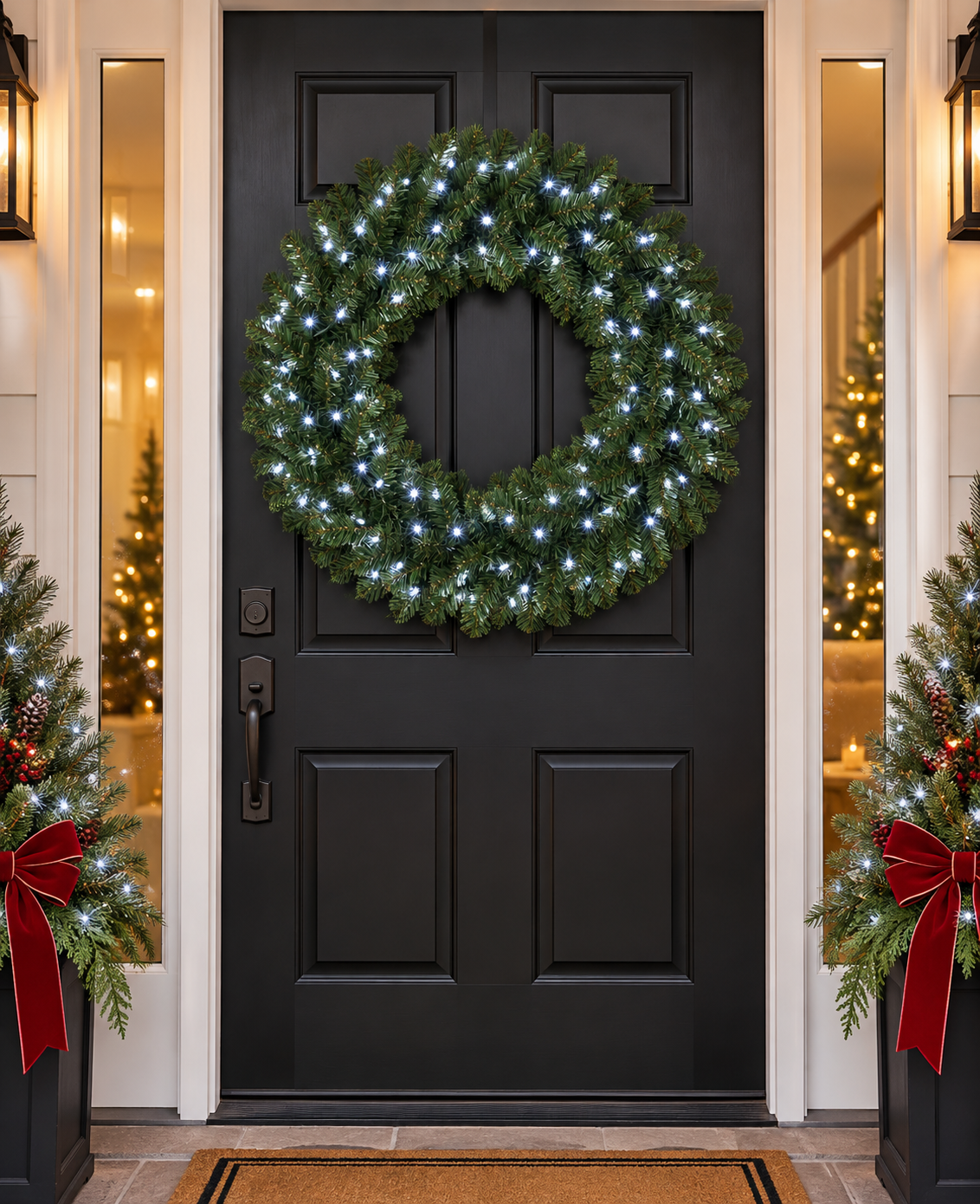 24" Pure White Deluxe Oregon Wreath — view 2