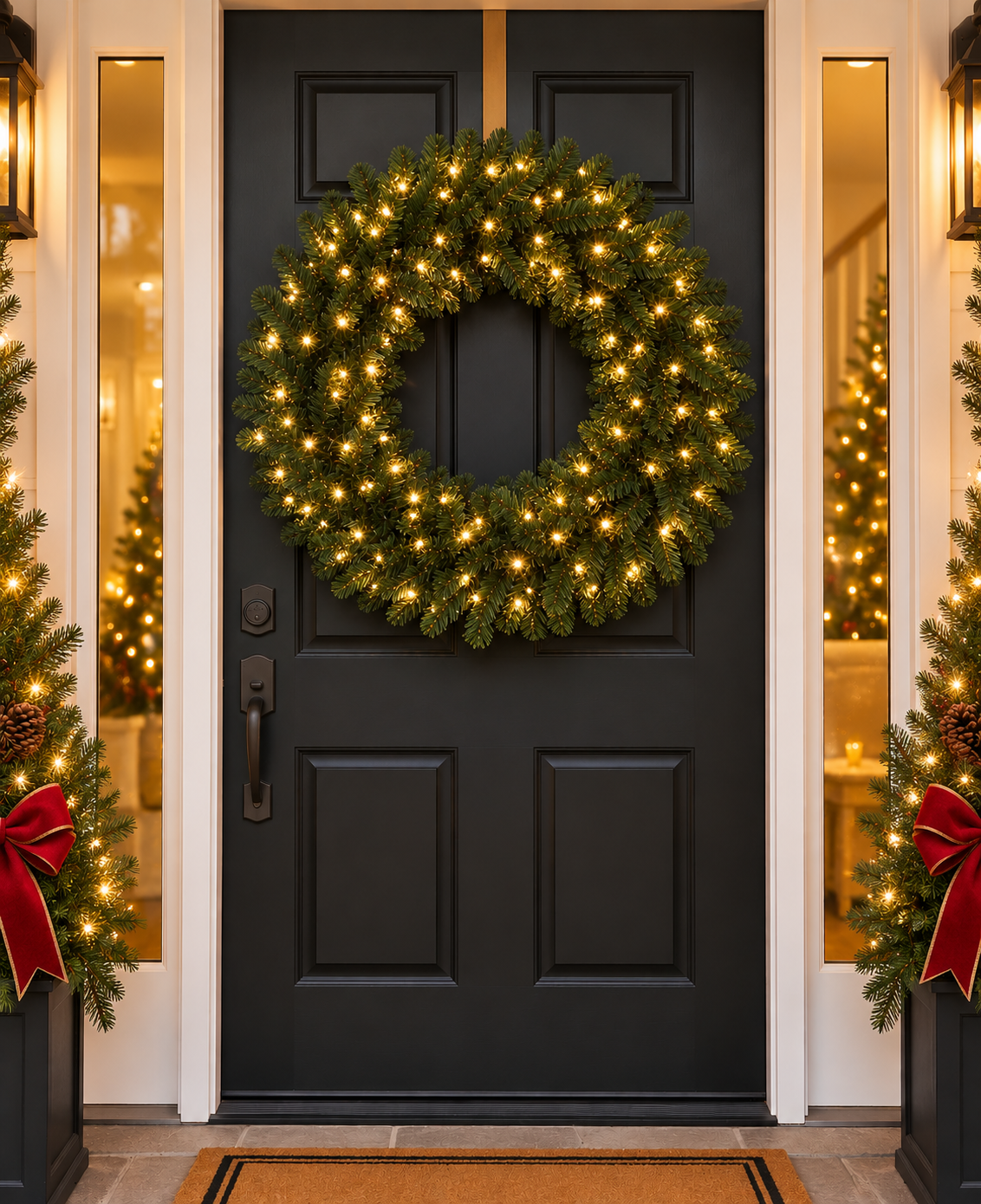 36" Warm White Deluxe Oregon Wreath — view 2