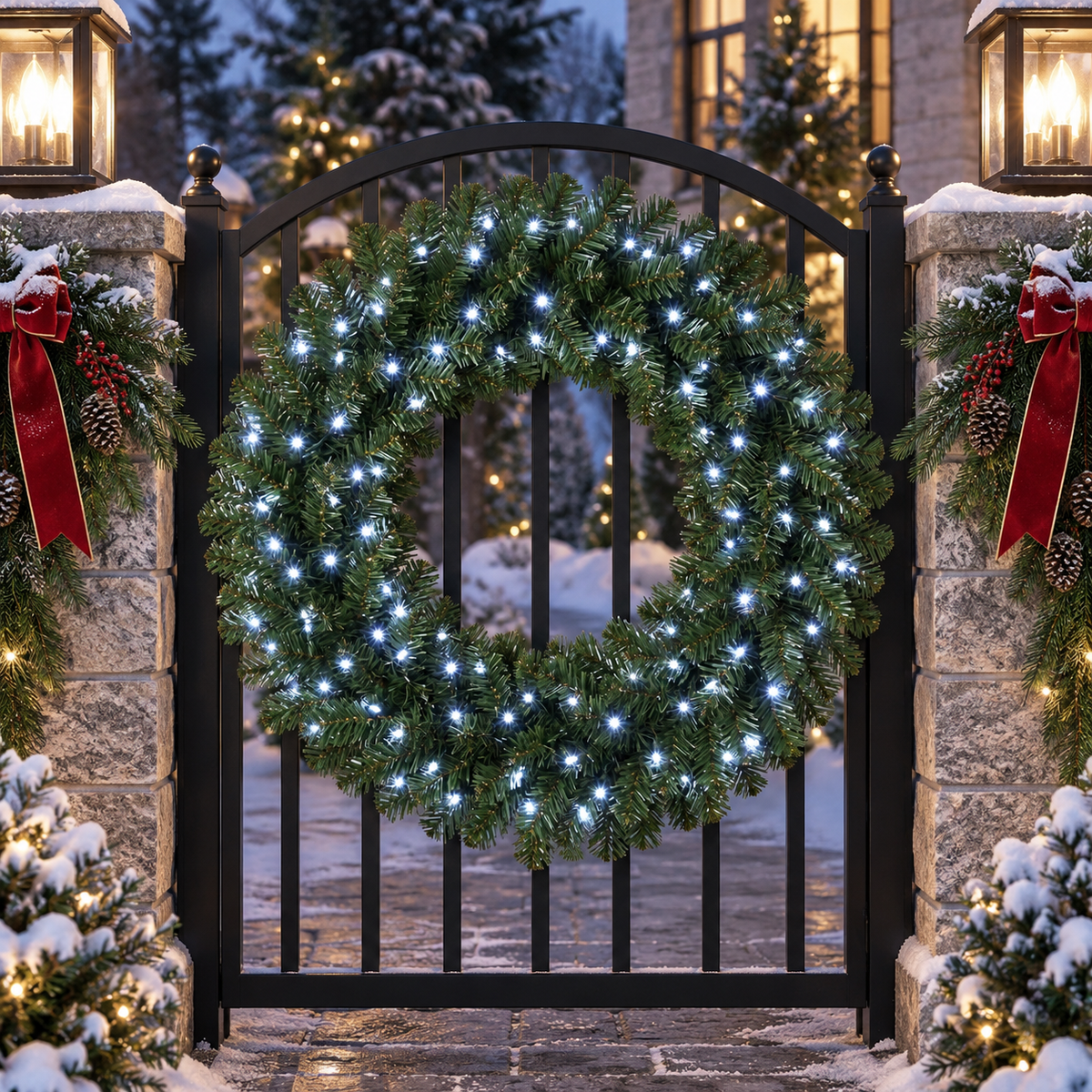 48" Pure White Deluxe Oregon Wreath — view 2