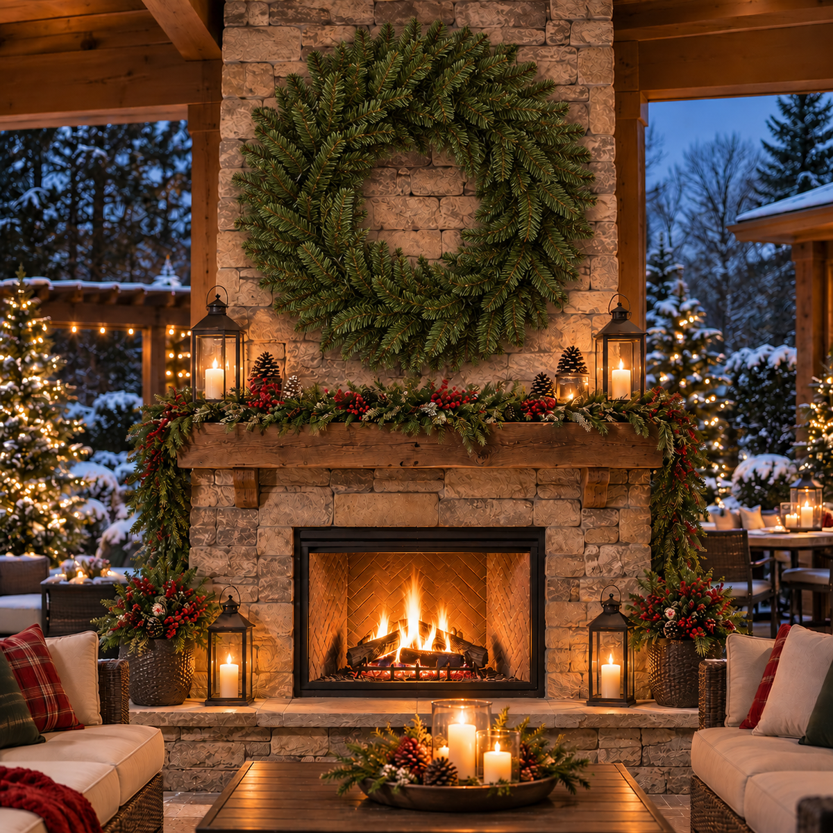 60" Unlit Deluxe Oregon Wreath — view 2