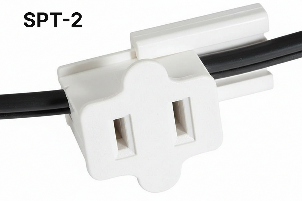 White Female Slide-On Plug - SPT2 — view 1
