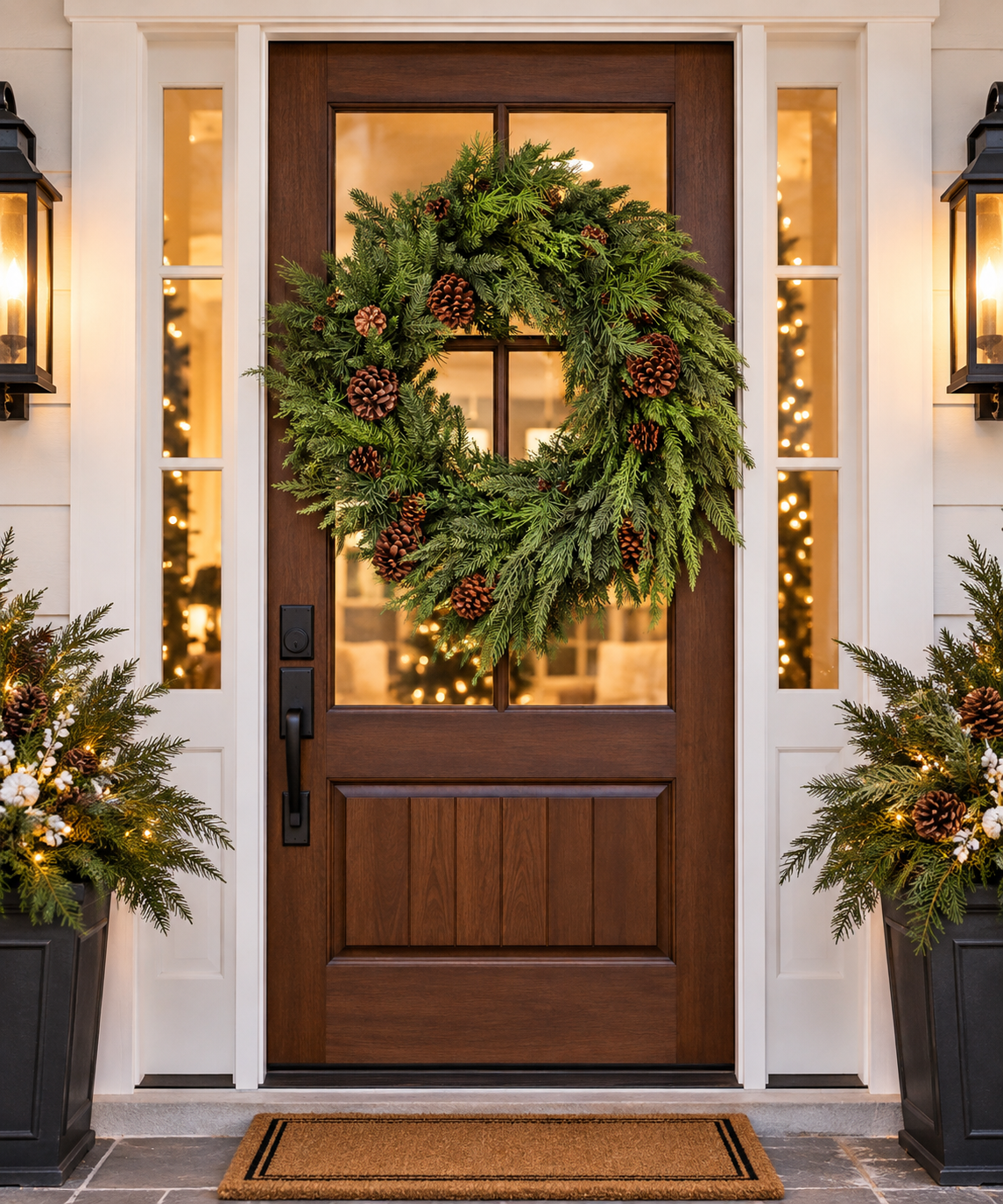 36" Natural Touch Mix Evergreen Wreath — view 2