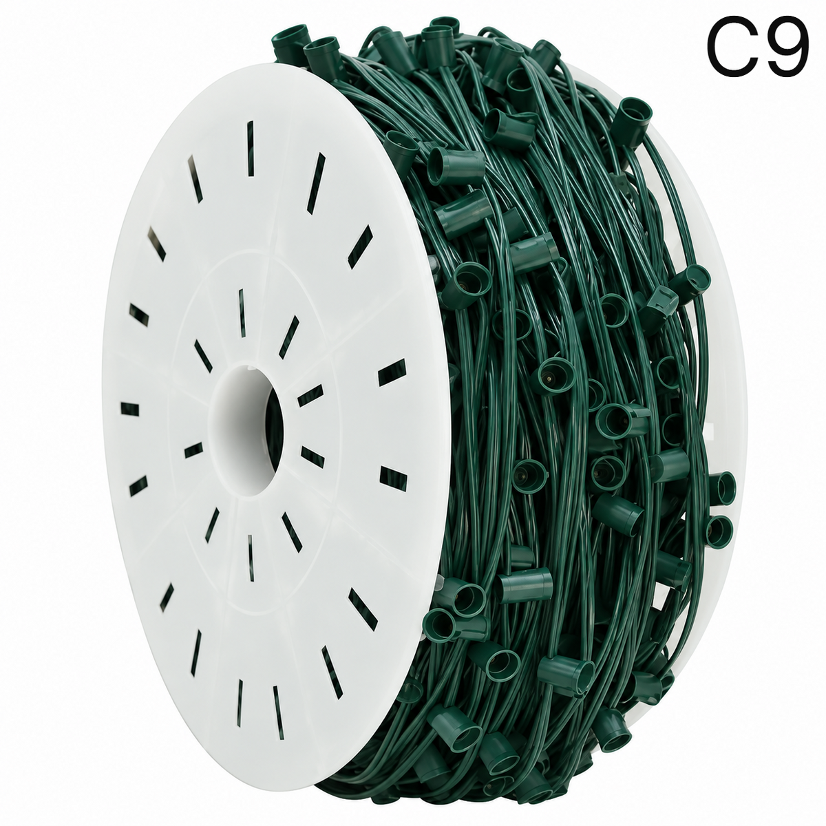 C9 Socket Cord - 1000ft spool - 15" Green — view 1