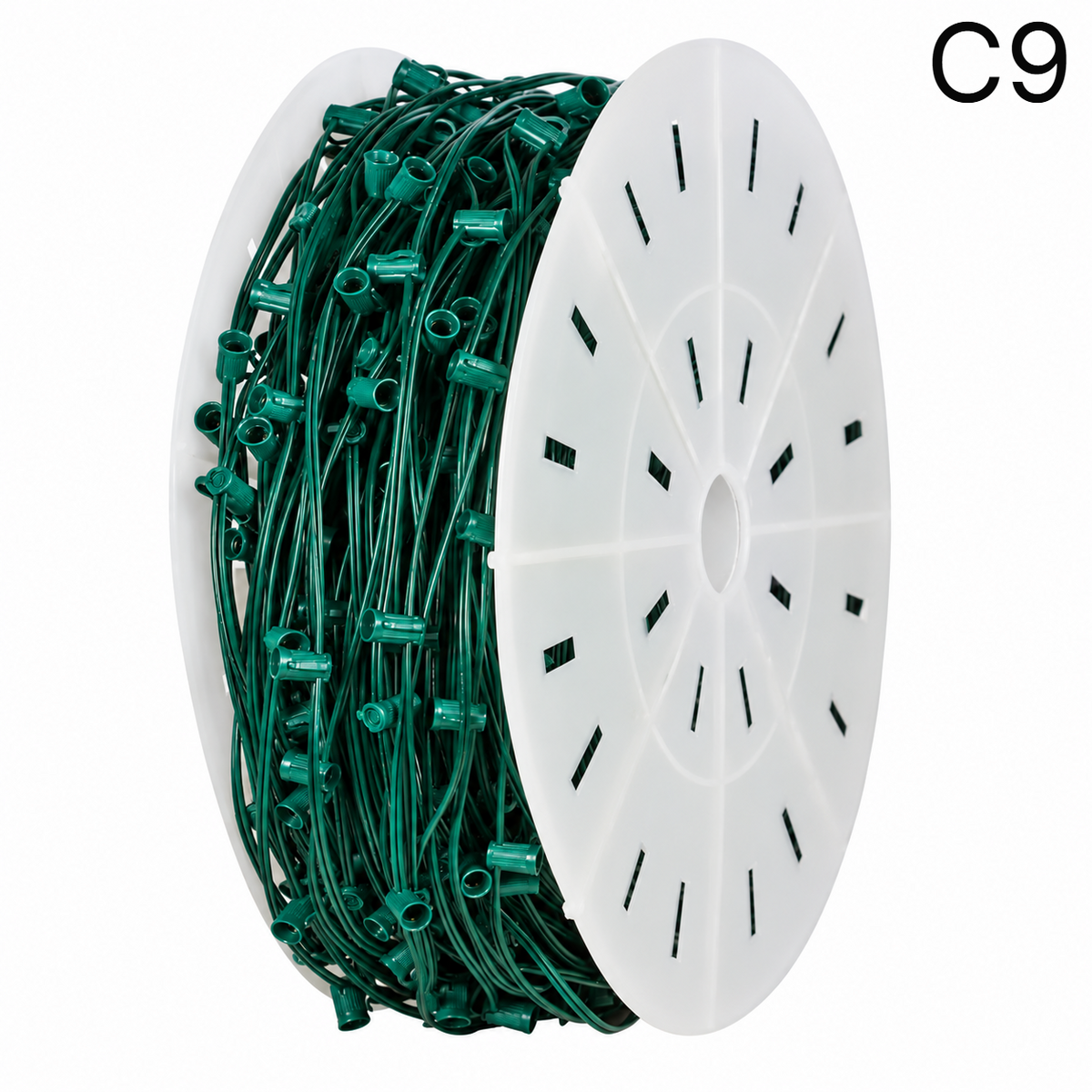 C9 Socket Cord - 1000ft spool - 36" Green — view 1