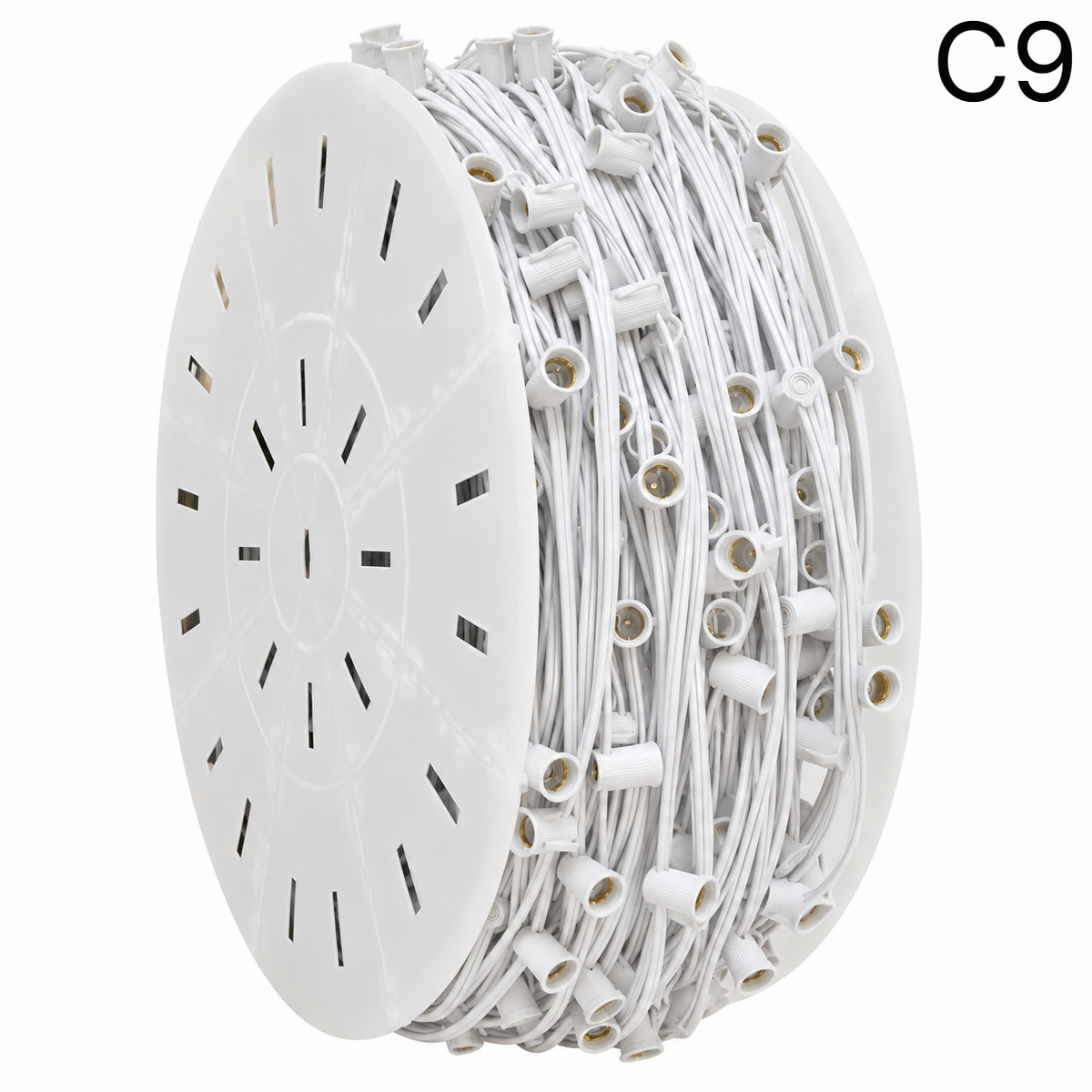 White C9 Socket Wire Roll - SPT1 - 15" Spacing - 500' — view 1