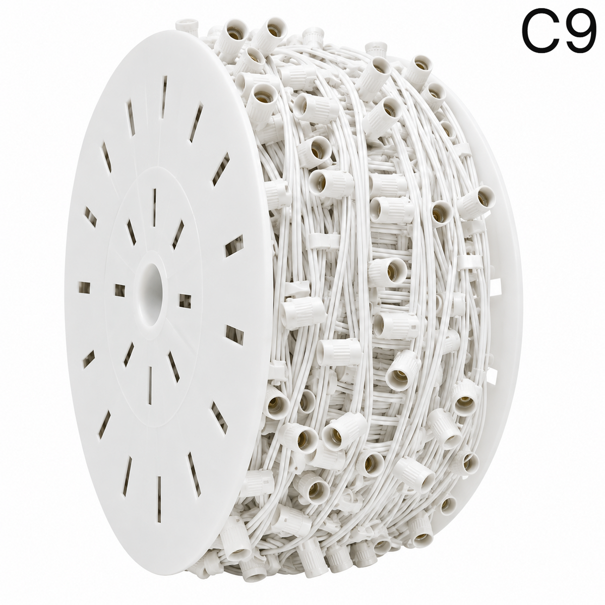 White C9 Socket Wire Roll - SPT2 - 15" Spacing - 1000' — view 1