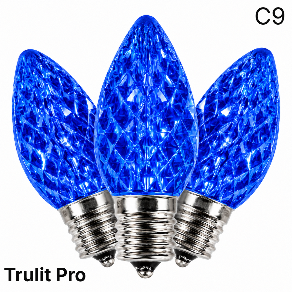 Blue LED C9 - TruLit Pro Faceted Bulb - Steady — view 1