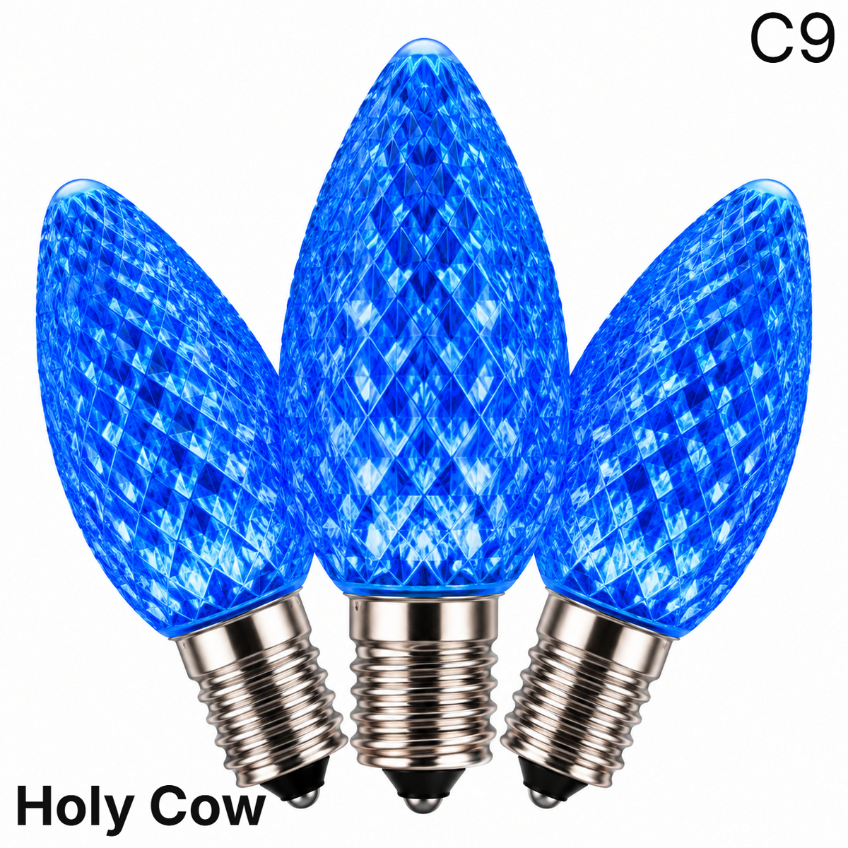 Blue LED C9 - Holy Cow Faceted Bulb - Steady — view 1