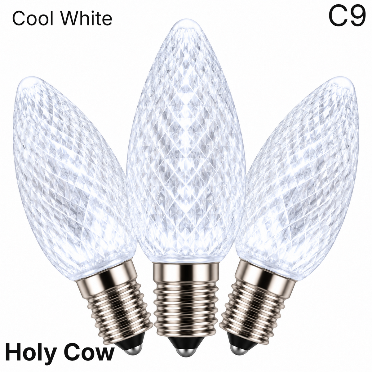 Cool White LED C9 - Holy Cow Faceted Bulb - Steady — view 1
