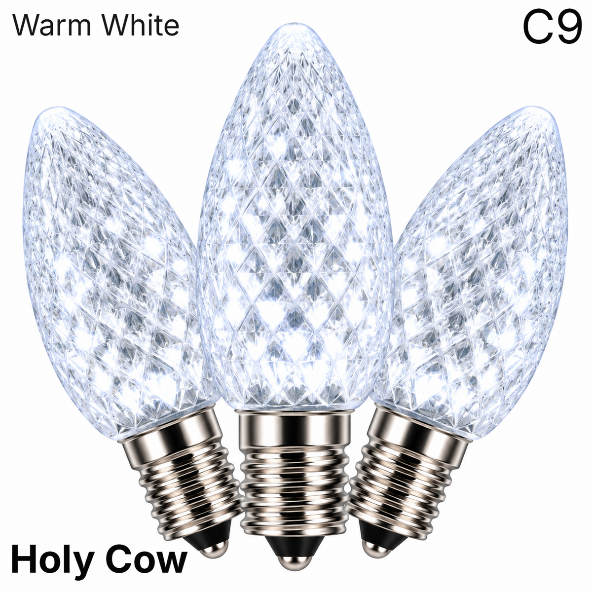 Warm White LED C9 - Holy Cow Faceted Bulb - Steady — view 1