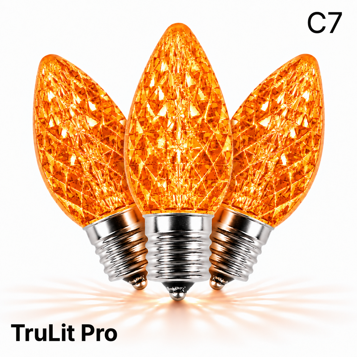 Orange LED C7 - TruLit Pro Faceted LED Bulb - Steady — view 1