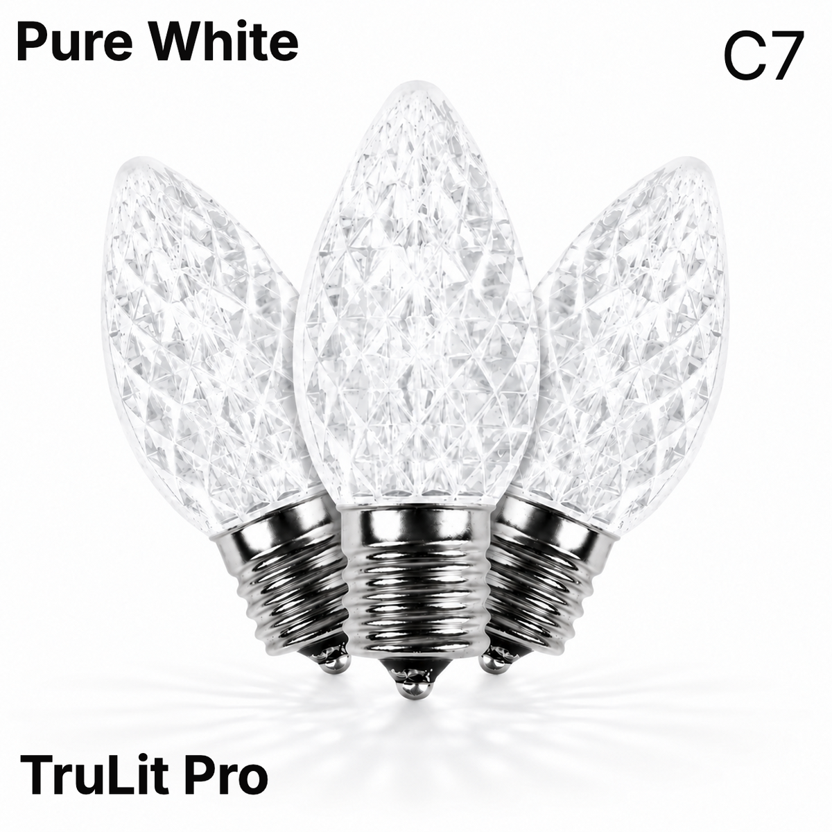 Pure White LED C7 - TruLit Pro Faceted LED Bulb - Steady — view 1