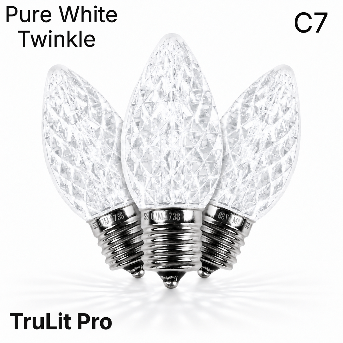 Pure White LED C7 - TruLit Pro Faceted LED Bulb - Twinkle — view 1