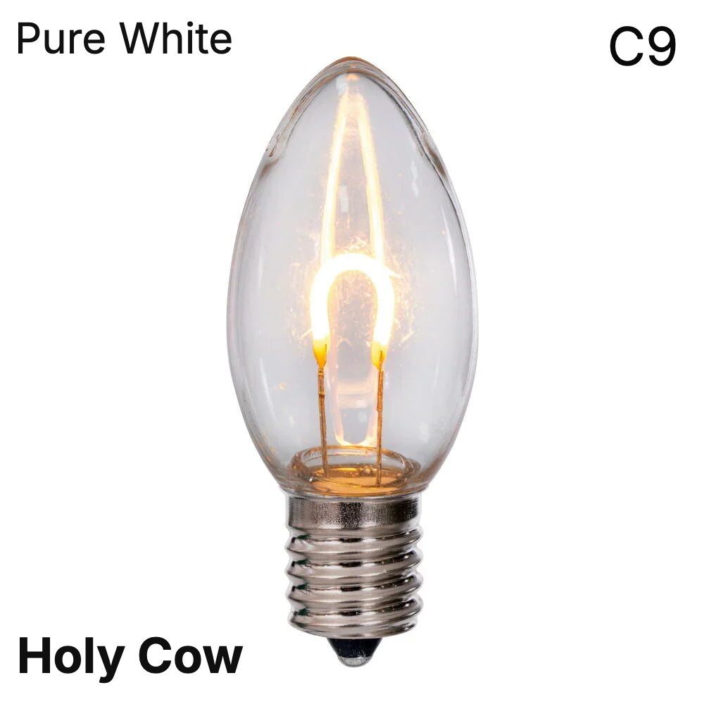 Pure White LED C9 - Smooth Arched Filament Bulb — view 1